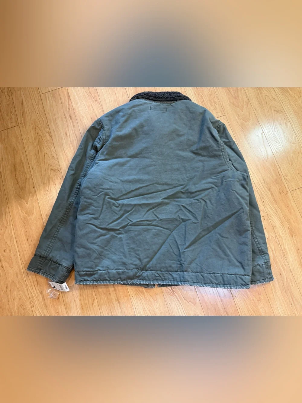 Arizona Jean Co Mens XXL Canvas Sherpa Collar Field Jacket Olive Green NWT
